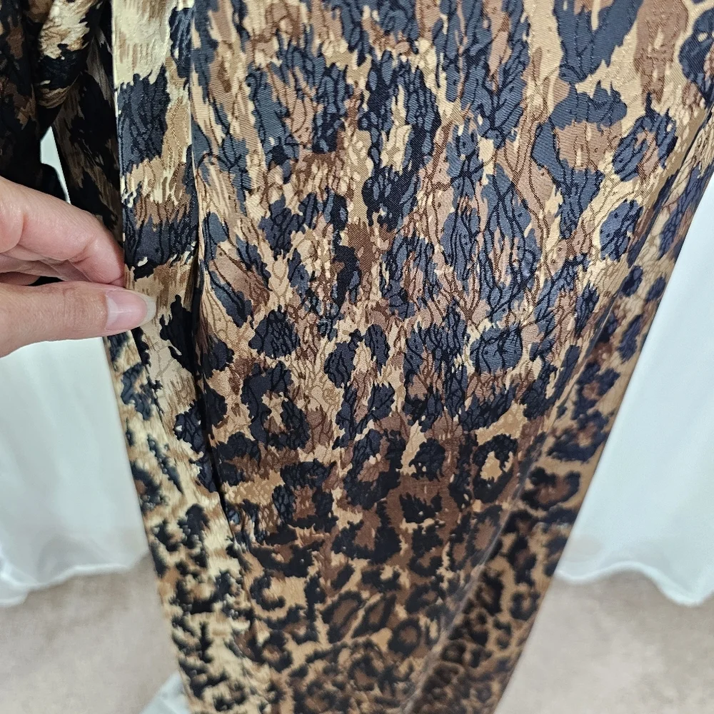 Vintage Kathleen Usherwood Leopard Print House Coat House Dress Caftan Mumu Sm